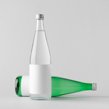 Water Bottle Mock-Up - Two Bottles. Blank Label